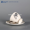 Bone China Copa de té de cerámica con logotipo, taza de té impresa y platillo establece para la venta al por mayor